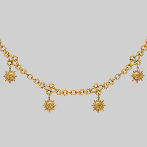 CLARA. Solar Charm Collar - Gold
