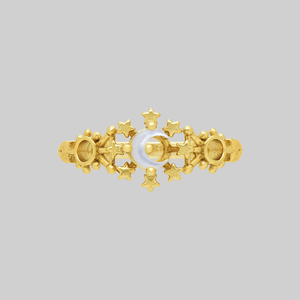 LUNAE. Crescent Moon Pearl Ring - Gold - Gold / Large