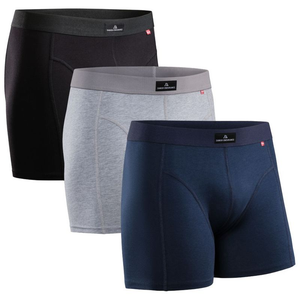 Herren Trunks x3 Unterwäsche (Schwarz/Blau/Grau)