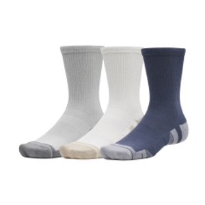 Under Armour Performance Tech Crew x 3 Socks - Titanium/Summit White/Clay Green