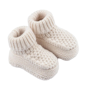 Knitted Ribbed Booties - Coffee