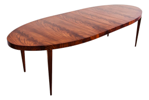 Refinished Flame Mahogany Expandable Dining Table Attributed to Councill