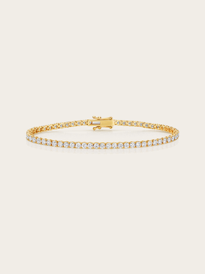 Olivia Lab Diamond 9K Yellow Gold Claw Tennis Bracelet