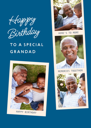 Memories Together With Grandad Collage Photo Upload Birthday Card