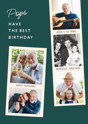 Memories with Pops Photo Upload Collage Birthday Card