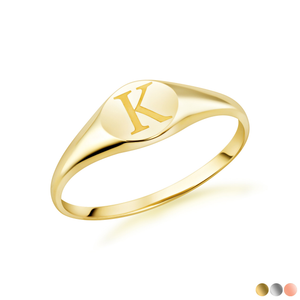 Initial Engravable Signet Ring in Gold (Available in Yellow Gold, Rose Gold, White Gold)
