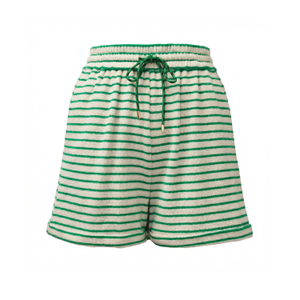 Talinn Towelling Striped Shorts - Green Mix (S)
