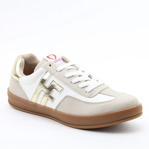 Heavenly Feet Taupe White Gold Madison Cool Trainers Size 5