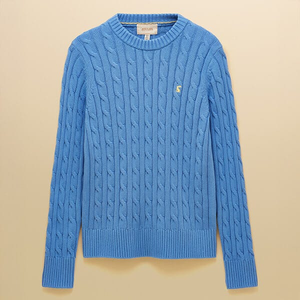 Joules Blue Classic Cotton Cable Knit Jumper Size 16