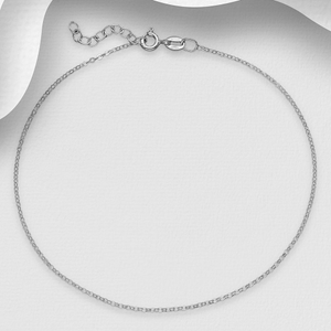 Signature Silver Slim Cable Chain Anklet