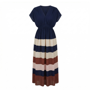 Rosalie Striped Maxi Dress - Blue (M)