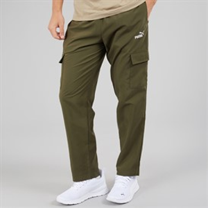 Puma Mens Essentials Logo Woven Cargo Pants Loden Green