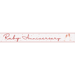 Happy 40th Ruby Wedding Anniversary Foil Banner 2.7m