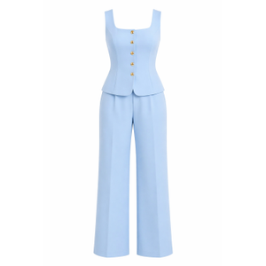 Jo Pleat Detail Tailored Trouser Sky Blue (XL)