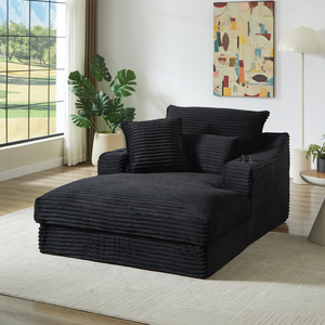 Hazel Oversized Cinema Sofa in a Box - Black (Pre-Sale: Ships 15th July 2026)