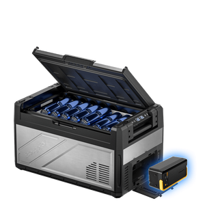 BougeRV New Rocky V3.0 41QT Dual Zone 12V Car Fridge with 240Wh Battery
