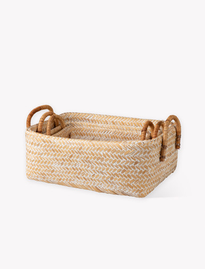 Henfield Rectangular Baskets - Bamboo, Natural, Set of 3
