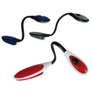 2 LED Book Light Clip Reading Lamp - Assorted Colours I Each 