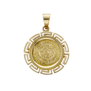Pre-Owned 9ct Yellow Gold Phaistos Disc Pendant