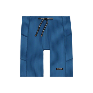 Bandit Mens Striped Cadence™  7" Pocket Half Tights - Ink Blue/ Aegean - SS26