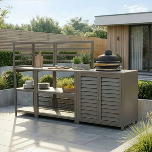 Maze - Napoli Outdoor Kitchen & Bar Set with 16 inch Kamado - Café