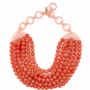 Juliette Multi Strand Coral Adjustable Necklace (15.5")