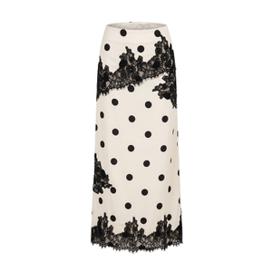 Verona Contrast Polka Dot Satin Midi Skirt (M)