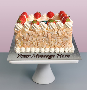 Almond & Strawberry Photo Cake