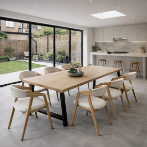 Thurlby Solid Oak Dining Table AF Steel Legs
