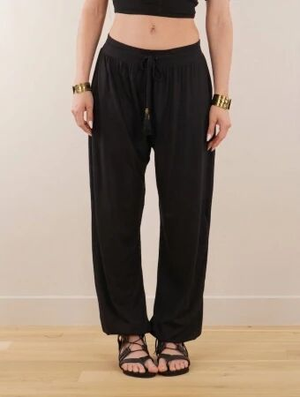 'Pantalon harem fluide "Sahary", Noir'