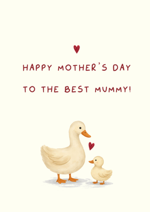 Cute Duck And Duckling Best Mummy Mother's Day Card