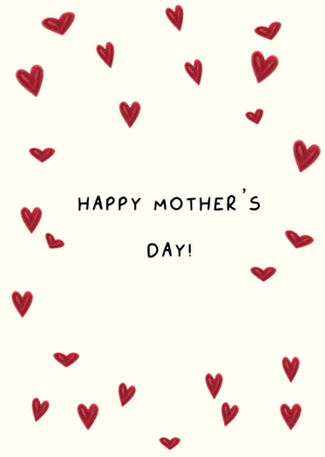 Minimalist Heart Pattern Mother's Day Card