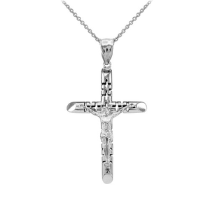 .925 Sterling Silver Crucifix Pendant Necklace- The Love Crucifix