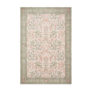 Versailles Washable Rug, Neutral Beige/Green