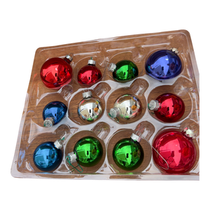 1970s Mercury Glass Christmas Ornaments- 12 Ornaments