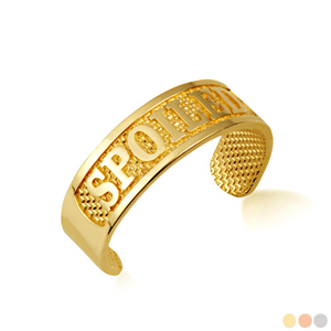 Gold Woman's Symbol of Style "Spoiled" Toe Ring (Available in Yellow/Rose/White Gold)