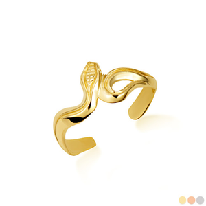 Gold Serpent Snake Toe Ring (Available in Yellow/Rose/White Gold)