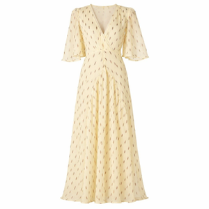 Talia Lemon Sparkle Maxi Dress (M)