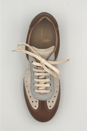 Zinnia- Crisp White & Tan Trainer (6 UK)