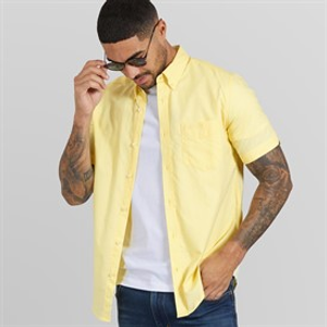 Ben Sherman Mens Short Sleeve Oxford Shirt Corn