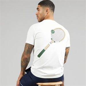 Lacoste Mens Tennis Heritage Print T-Shirt White