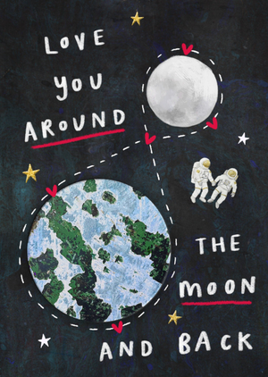 Love You Around The Moon And Back Card