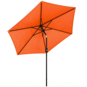 Outsunny 2.6 m Garden Parasol Umbrella with Aluminium Pole, Outdoor Patio Umbrella with Tilt and Crank, Vent, Orange