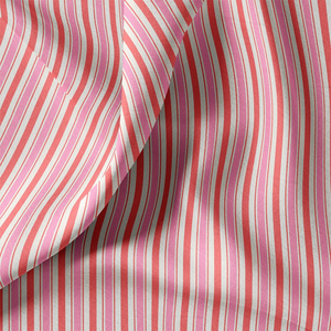 Tissu popeline de coton - Lydia rouge et rose