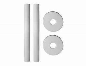Radiator Pipe Covers &amp; Shroud Set - 300mm White Pair