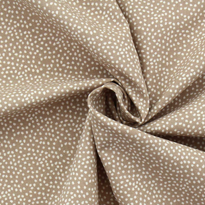 Tissu popeline de coton - Tassi galet et blanc