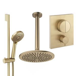 Crosswater Crossbox Push Shower Set 2 - 2 Outlet with Fixed Overhead Shower and Slide Rail Kit