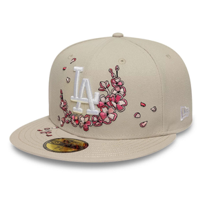 LA Dodgers MLB Cherry Blossom Cream 59FIFTY Fitted Cap