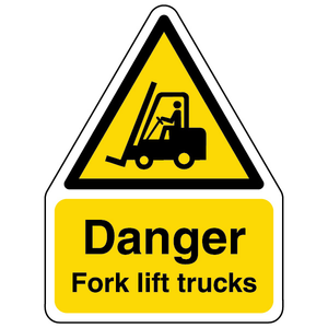 Danger Fork Lift Trucks - Shaped Sign 300 x 400mm - 2mm Rigid Plastic (None)