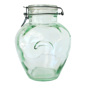 Vintage French Glass Storage Jar/Wire-Bail